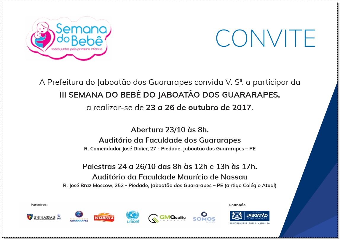 Leia mais sobre o artigo III SEMANA DO BEBÊ DO JABOATÃO DOS GUARARAPES